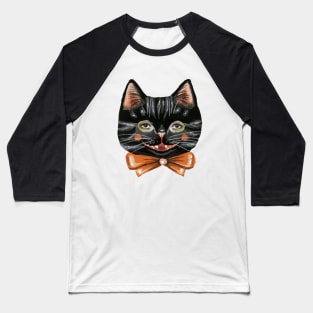 Black cat Baseball T-Shirt